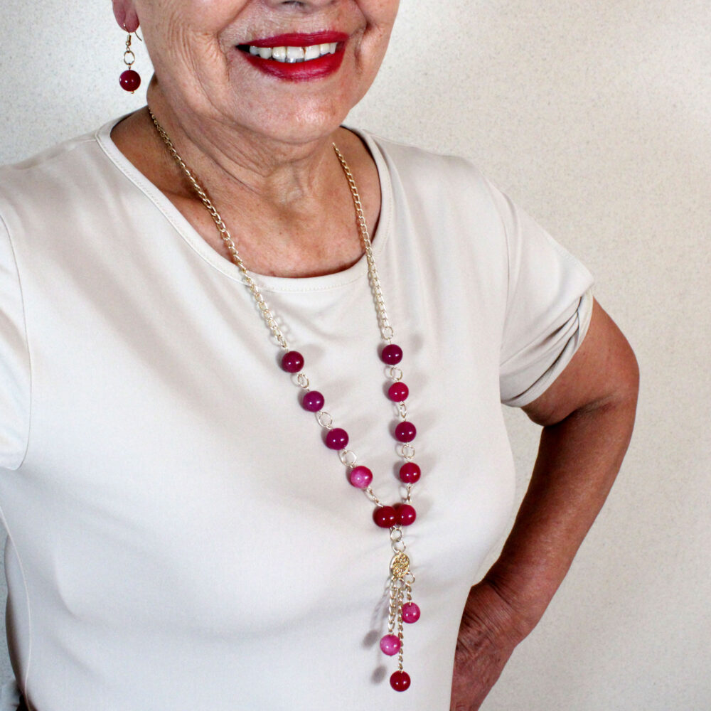 Collar de ágatas y dije de atrapasueños