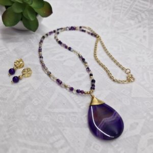 Collar de amatista y dije en gota