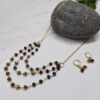 Collar de cristales café chocolate y cobre