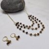 Collar de cristales café chocolate y cobre