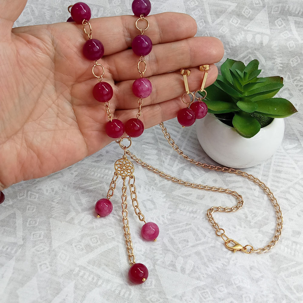 Collar de ágatas y dije de atrapasueños