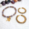 Pulsera y Arracadas color LILA