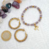 Pulsera y Arracadas color LILA