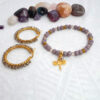 Pulsera y Arracadas color LILA