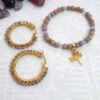 Pulsera y Arracadas color LILA por KlouByClaudia