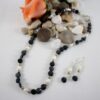 Collar de ágatas planas y perlas de río