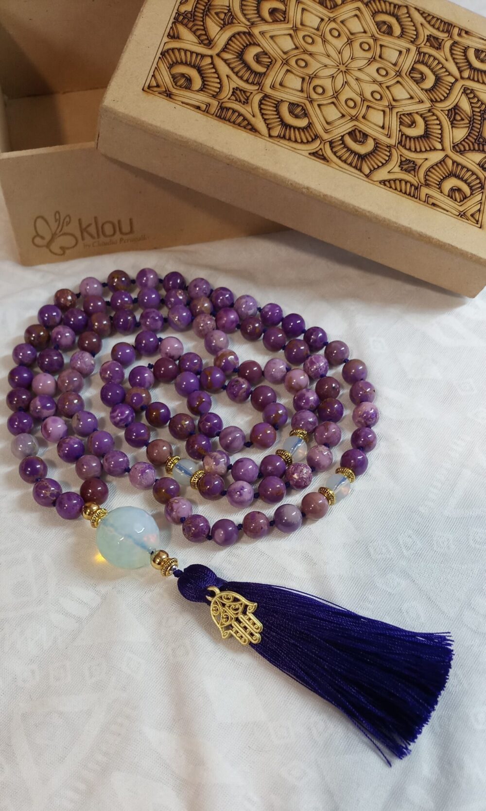 Japa Mala de Piedra Sugilita 108 cuentas.