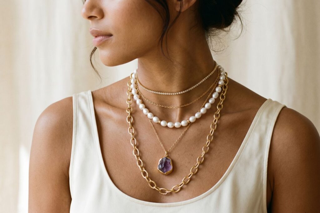 Layering de collares tendencia 2026 cómo combinar collares artesanales