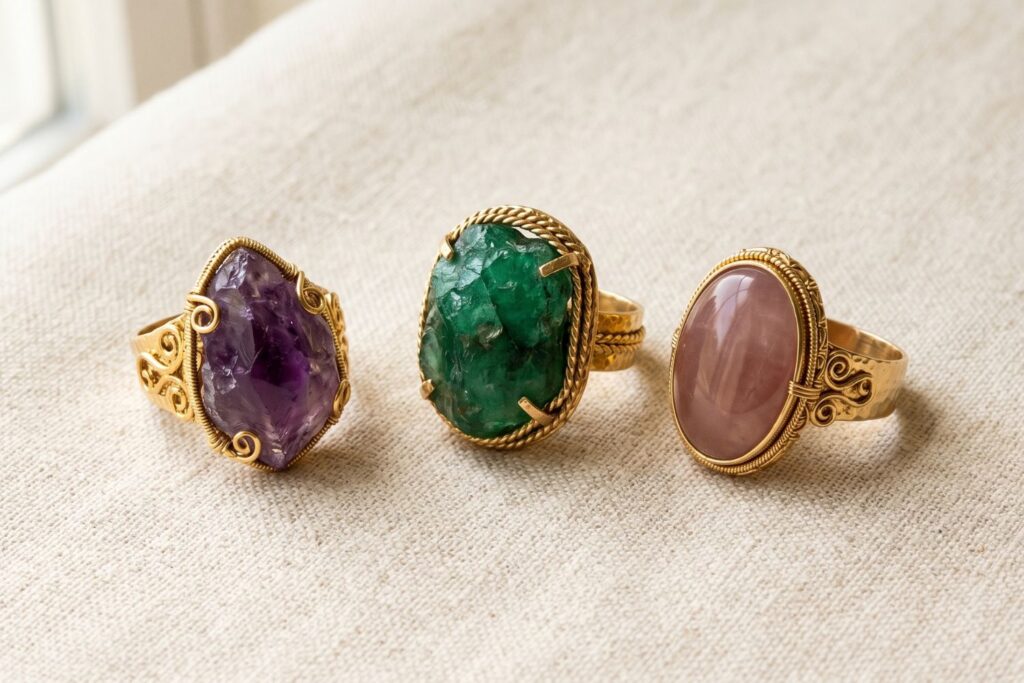 Anillos grandes y voluminosos tendencia joyería 2026