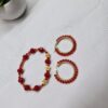 Pulsera y Arracadas color Rojo
