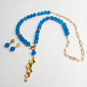 cl-126 Collar de Jade Azul