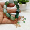 Pulsera de Ágatas y aretes verde
