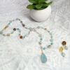 Collar de Ágatas con Dije Azul Cielo