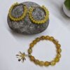 Pulsera de ágatas amarillas y arracadas
