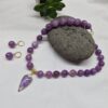 Collar de Ágatas Violeta con dije de amatista