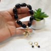 Pulsera de Ágatas y aretes negros