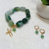 Pulsera de Ágatas y aretes verde