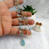 Collar de Ágatas con Dije Azul Cielo