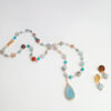 Collar de Ágatas con Dije Azul Cielo