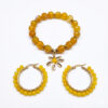 Pulsera de Ágatas Amarillas y arracadas