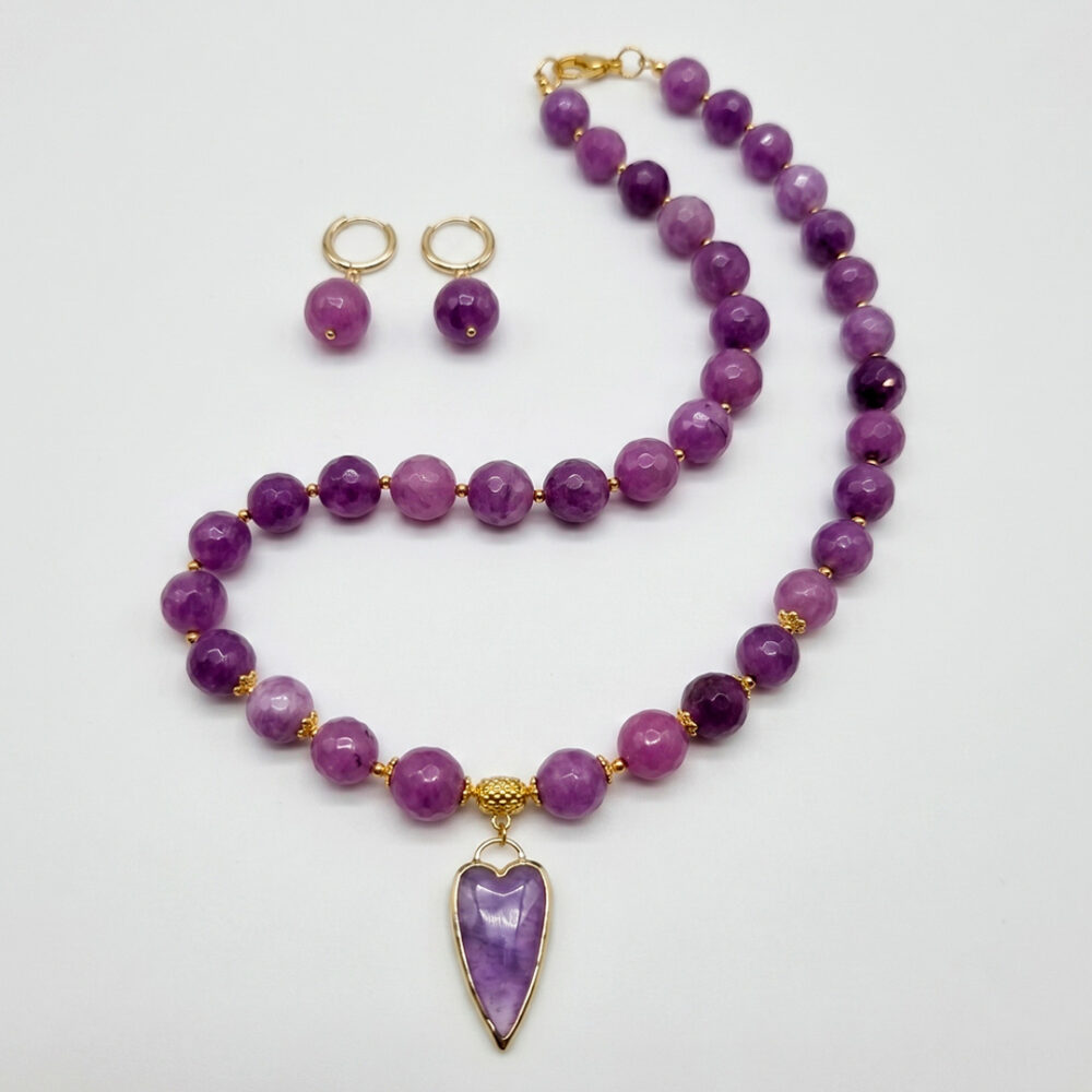 Collar Ágatas Violeta y dije de amatista