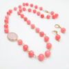 Collar de Ágatas rosa y dije oval