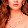 cl-156-02 Collar de Perlas y Cristales