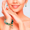 Pulsera de Ágatas y aretes verde