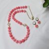 14 Collar jade rosa y dijes tipo turco