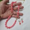 16 Collar jade rosa y dijes tipo turco