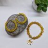 19 Pulsera de ágatas amarillas y arracadas