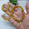 23 Pulsera de ágatas amarillas y arracadas